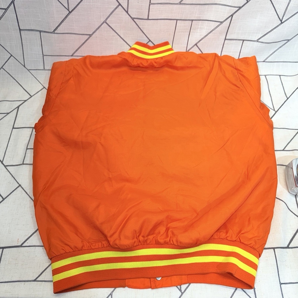 Vintage Garst Seed‎ Orange Sherpa Lined Swingster Snap Jacket Adult Med. Orange - Picture 10 of 12